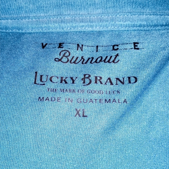 Lucky Brand Venice Burnout Men's Size XL Tee Stay Wild Wolf Motorcycle Desert - Picture 8 of 9
